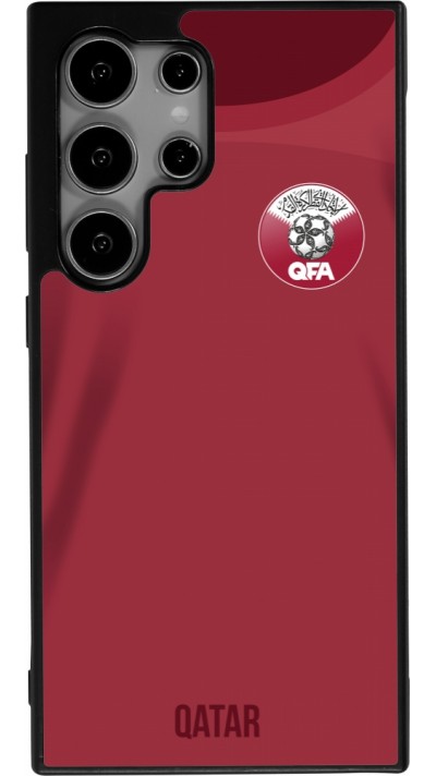 Coque Samsung Galaxy S25 Ultra - Silicone rigide noir Maillot de football Qatar 2022 personnalisable