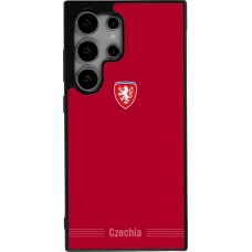 Coque Samsung Galaxy S25 Ultra - Silicone rigide noir Maillot de football Répuplique Tchèque 2026 personnalisable