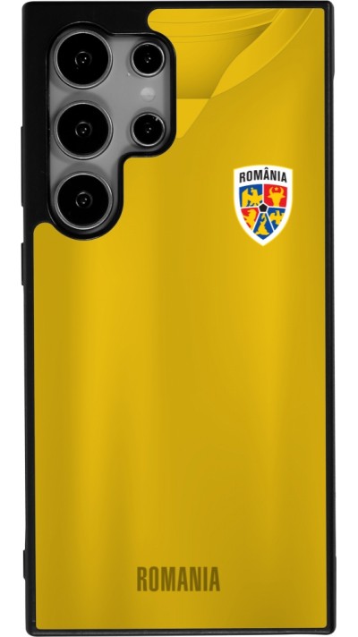 Coque Samsung Galaxy S25 Ultra - Silicone rigide noir Maillot de football Roumanie
