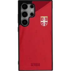 Coque Samsung Galaxy S25 Ultra - Silicone rigide noir Maillot de football Serbie 2022 personnalisable