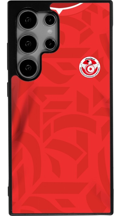 Coque Samsung Galaxy S25 Ultra - Silicone rigide noir Maillot de football Tunisie 2022 personnalisable