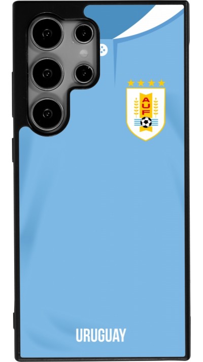 Coque Samsung Galaxy S25 Ultra - Silicone rigide noir Maillot de football Uruguay 2022 personnalisable