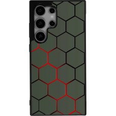 Samsung Galaxy S25 Ultra Case Hülle - Silikon schwarz Geometric Line red
