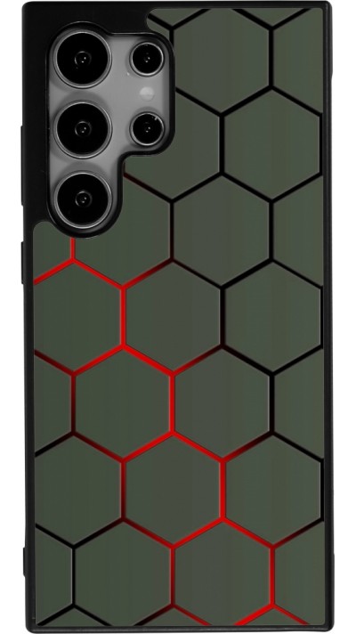 Samsung Galaxy S25 Ultra Case Hülle - Silikon schwarz Geometric Line red