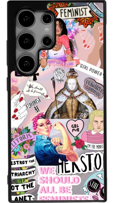 Samsung Galaxy S25 Ultra Case Hülle - Silikon schwarz Girl Power Collage