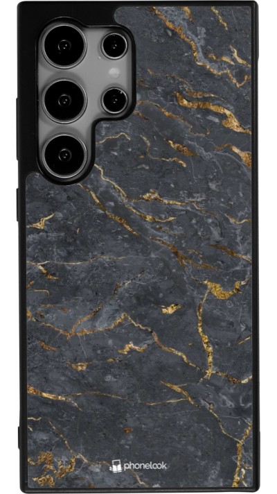 Samsung Galaxy S25 Ultra Case Hülle - Silikon schwarz Grey Gold Marble