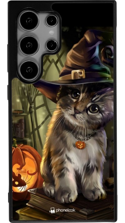 Coque Samsung Galaxy S25 Ultra - Silicone rigide noir Halloween 21 Witch cat