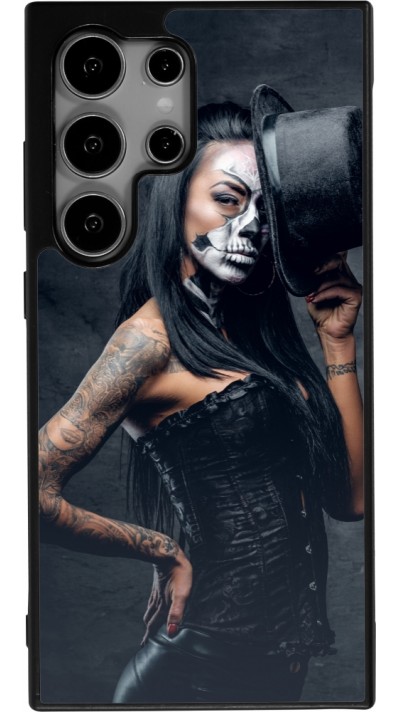 Coque Samsung Galaxy S25 Ultra - Silicone rigide noir Halloween 22 Tattooed Girl