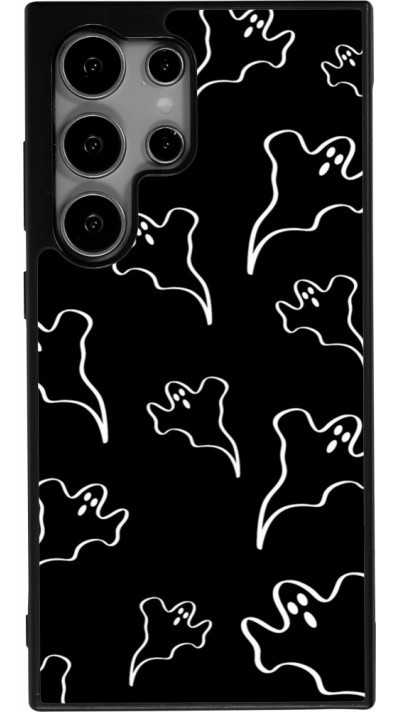Coque Samsung Galaxy S25 Ultra - Silicone rigide noir Halloween 2024 black and white ghosts