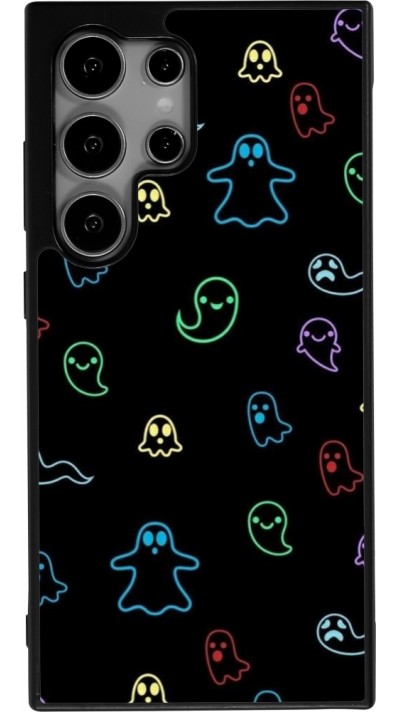 Coque Samsung Galaxy S25 Ultra - Silicone rigide noir Halloween 2024 colorful ghosts