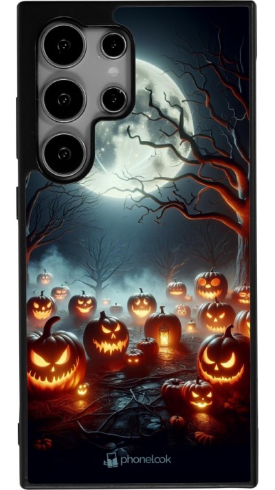 Coque Samsung Galaxy S25 Ultra - Silicone rigide noir Halloween 2024 Many Pumpkins