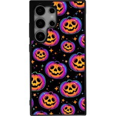 Coque Samsung Galaxy S25 Ultra - Silicone rigide noir Halloween 2024 rainbow pumpkins