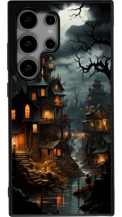 Coque Samsung Galaxy S25 Ultra - Silicone rigide noir Halloween 2024 scary town