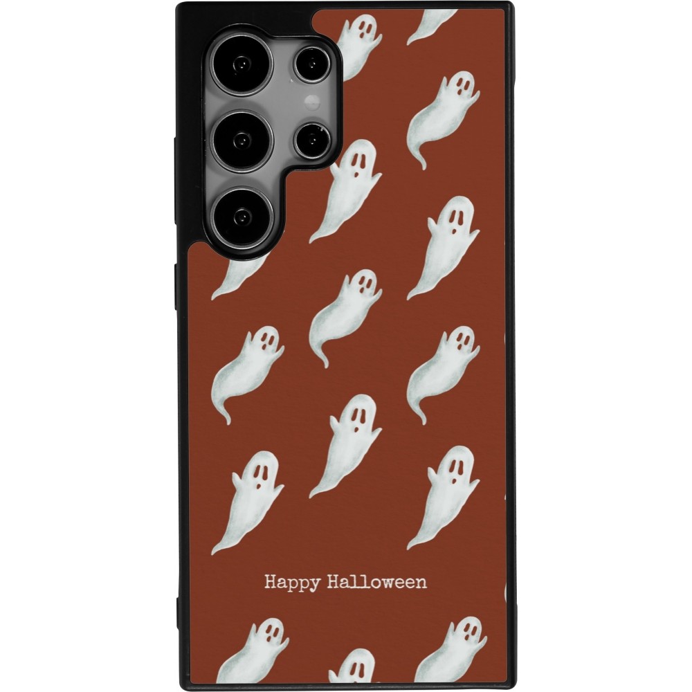 Samsung Galaxy S25 Ultra Case Hülle - Silikon schwarz Halloween 2025 Pattern of ghosts