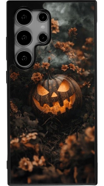 Samsung Galaxy S25 Ultra Case Hülle - Silikon schwarz Halloween 2025 Pumpkin with flowers Samsung Galaxy S25 Ultra Case Hülle - Silikon schwarz Halloween 2025 Pumpkin with flowers