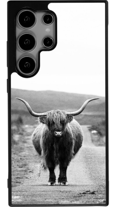 Coque Samsung Galaxy S25 Ultra - Silicone rigide noir Highland cattle