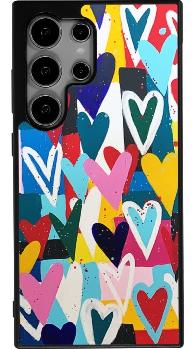Coque Samsung Galaxy S25 Ultra - Silicone rigide noir Joyful Hearts