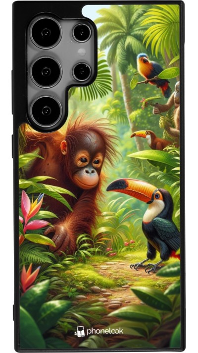 Coque Samsung Galaxy S25 Ultra - Silicone rigide noir Jungle Tropicale Tayrona