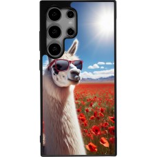 Samsung Galaxy S25 Ultra Case Hülle - Silikon schwarz Lama Chic in Mohnblume