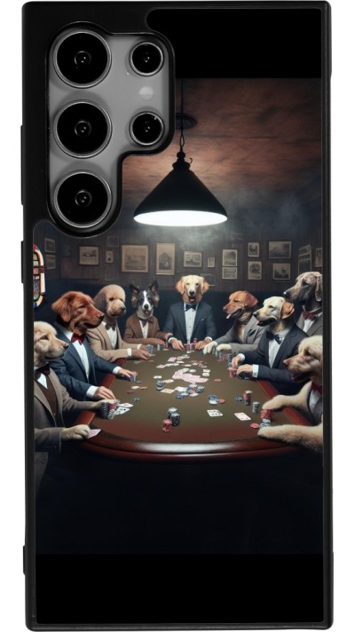 Coque Samsung Galaxy S25 Ultra - Silicone rigide noir Les pokerdogs