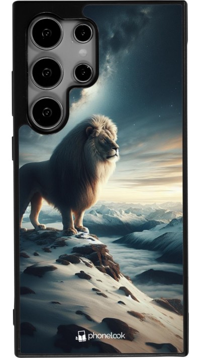Coque Samsung Galaxy S25 Ultra - Silicone rigide noir Le lion blanc