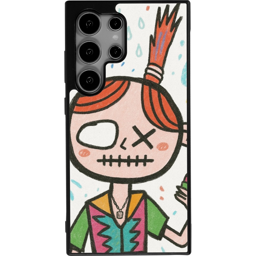 Samsung Galaxy S25 Ultra Case Hülle - Silikon schwarz Little Girl Sketch