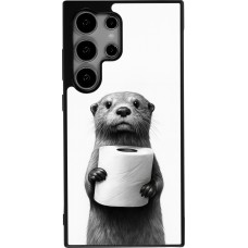 Samsung Galaxy S25 Ultra Case Hülle - Silikon schwarz Otter Toilettenpapier