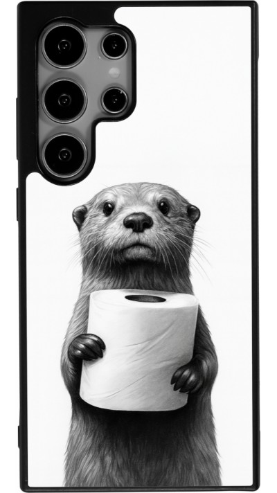Samsung Galaxy S25 Ultra Case Hülle - Silikon schwarz Otter Toilettenpapier