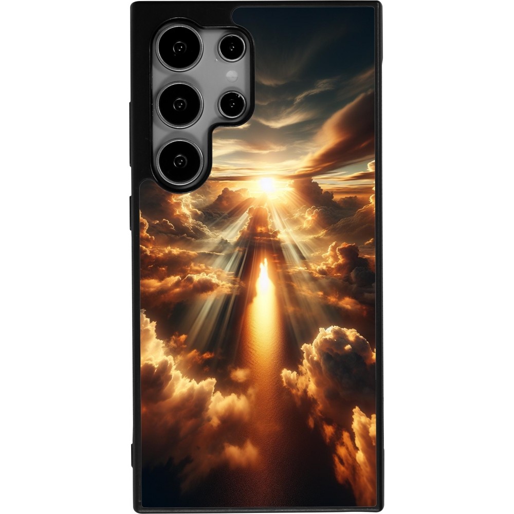 Coque Samsung Galaxy S25 Ultra - Silicone rigide noir Lueur Céleste Zenith