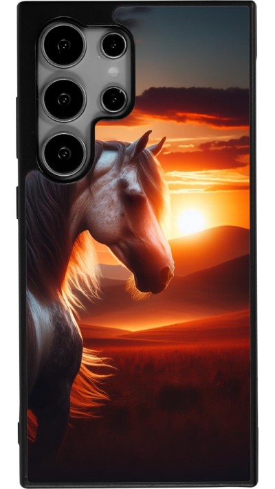 Coque Samsung Galaxy S25 Ultra - Silicone rigide noir Majestic Sunset Horse