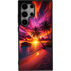 Samsung Galaxy S25 Ultra Case Hülle - Silikon schwarz Malediven Abenddämmerung Glückseligkeit