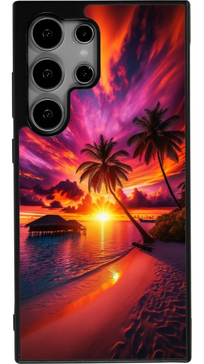 Coque Samsung Galaxy S25 Ultra - Silicone rigide noir Maldives Dusk Bliss