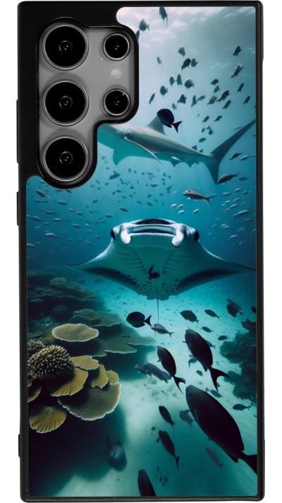Coque Samsung Galaxy S25 Ultra - Silicone rigide noir Manta Lagon Nettoyage