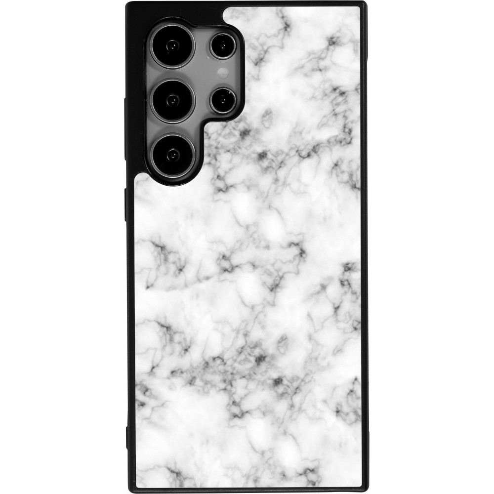 Coque Samsung Galaxy S25 Ultra - Silicone rigide noir Marble 01