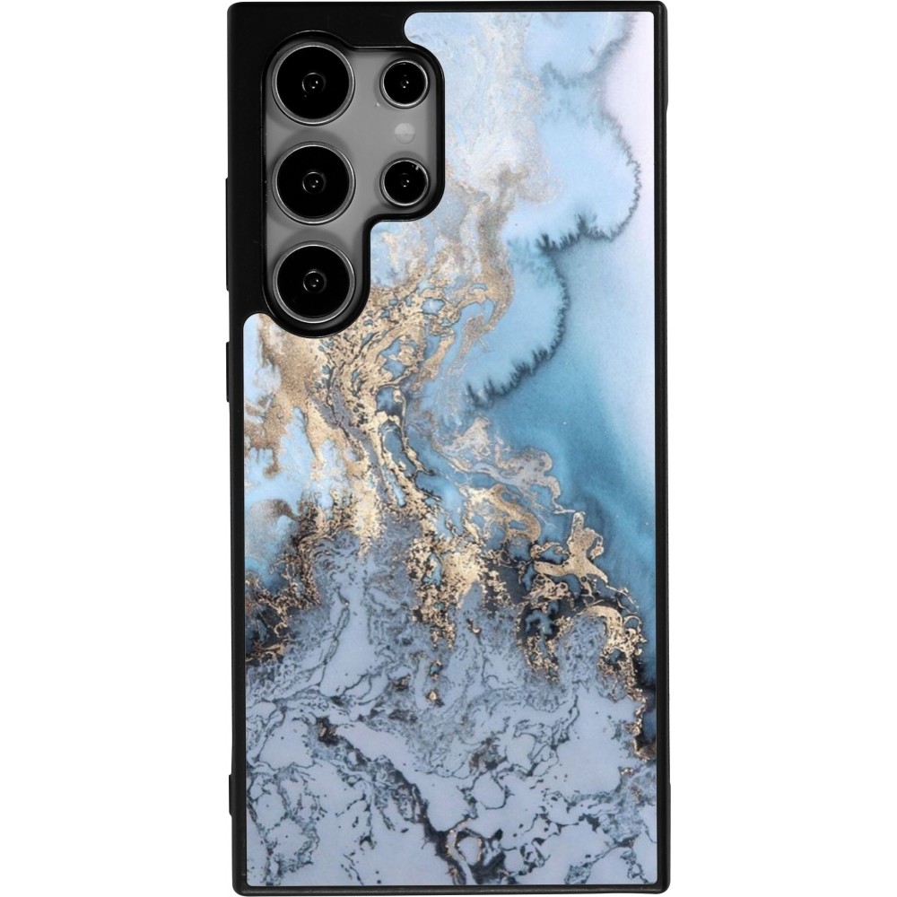 Samsung Galaxy S25 Ultra Case Hülle - Silikon schwarz Marble 04