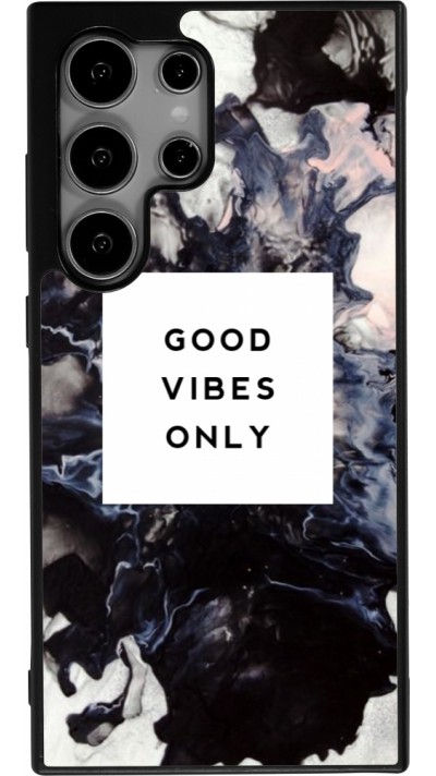 Samsung Galaxy S25 Ultra Case Hülle - Silikon schwarz Marble Good Vibes Only