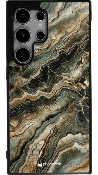 Samsung Galaxy S25 Ultra Case Hülle - Silikon schwarz Oliv Marmor