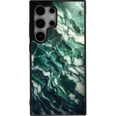 Coque Samsung Galaxy S25 Ultra - Silicone rigide noir Marbre vert majestueux