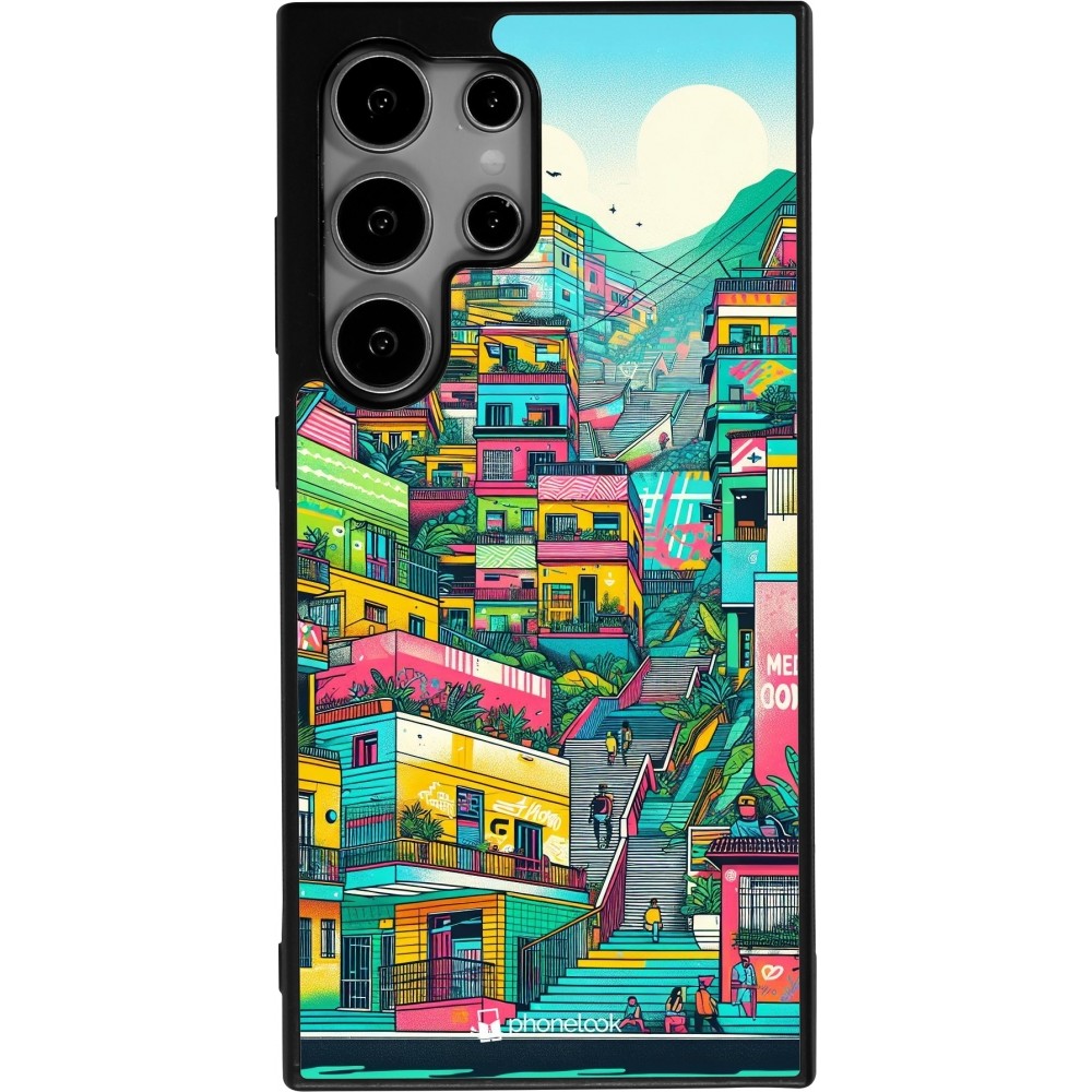 Samsung Galaxy S25 Ultra Case Hülle - Silikon schwarz Medellin Comuna 13 Kunst