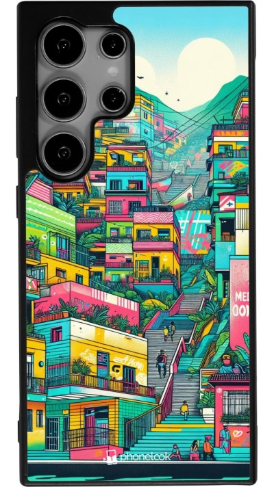 Samsung Galaxy S25 Ultra Case Hülle - Silikon schwarz Medellin Comuna 13 Kunst