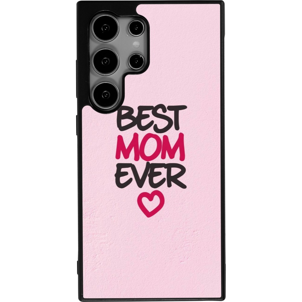 Samsung Galaxy S25 Ultra Case Hülle - Silikon schwarz Mom 2023 best Mom ever pink