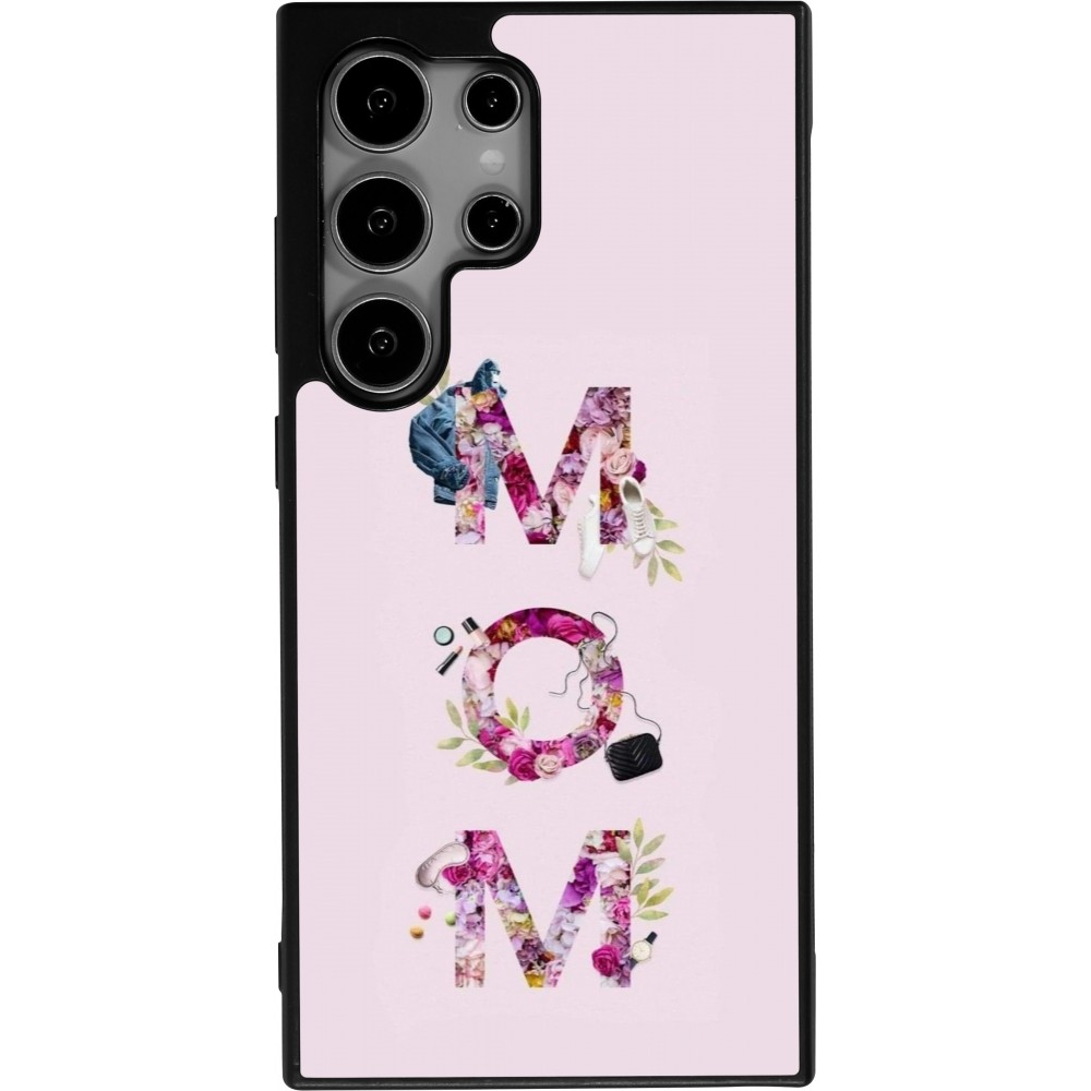 Coque Samsung Galaxy S25 Ultra - Silicone rigide noir Mom 2024 girly mom