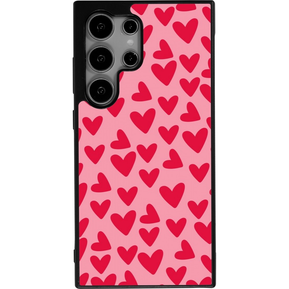 Samsung Galaxy S25 Ultra Case Hülle - Silikon schwarz Mom 2024 kleine Herzen