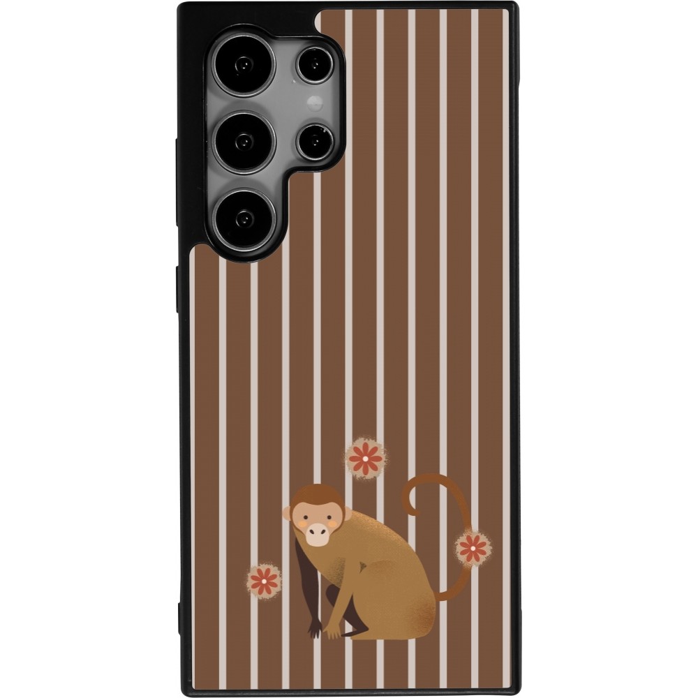 Samsung Galaxy S25 Ultra Case Hülle - Silikon schwarz Monkey with stripes