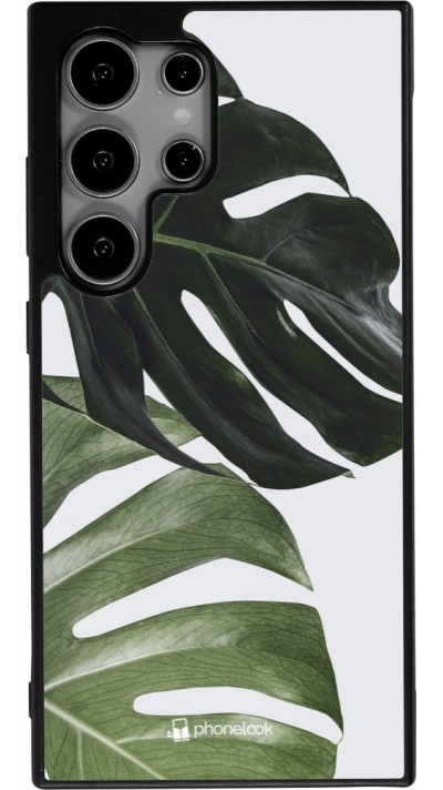 Samsung Galaxy S25 Ultra Case Hülle - Silikon schwarz Monstera Plant