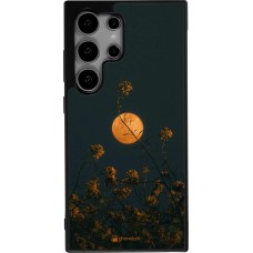 Samsung Galaxy S25 Ultra Case Hülle - Silikon schwarz Moon Flowers