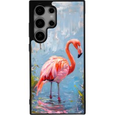 Samsung Galaxy S25 Ultra Case Hülle - Silikon schwarz Paint Flamingo