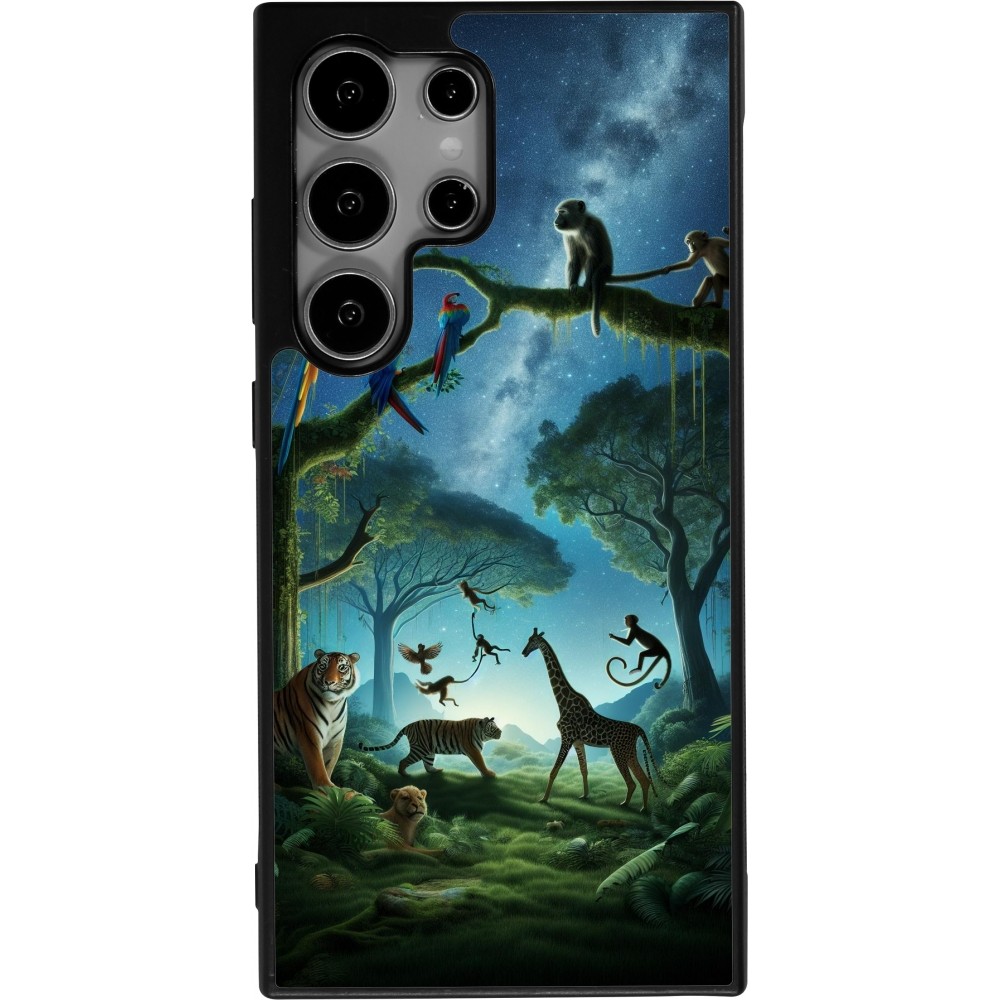 Samsung Galaxy S25 Ultra Case Hülle - Silikon schwarz Paradies der exotischen Tiere