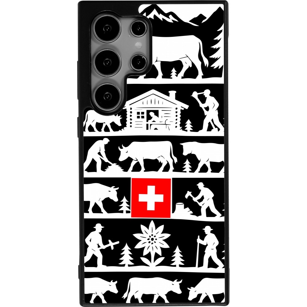 Coque Samsung Galaxy S25 Ultra - Silicone rigide noir Poya Suisse 1 noir