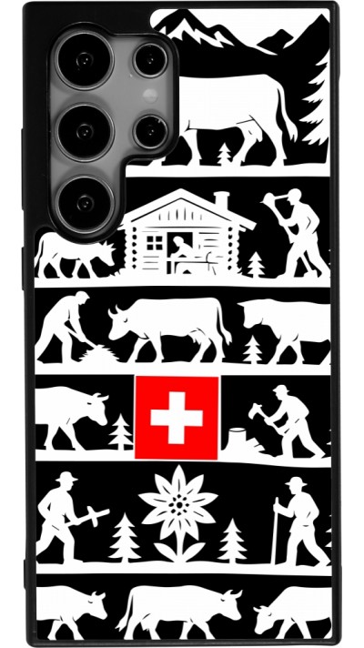 Coque Samsung Galaxy S25 Ultra - Silicone rigide noir Poya Suisse 1 noir